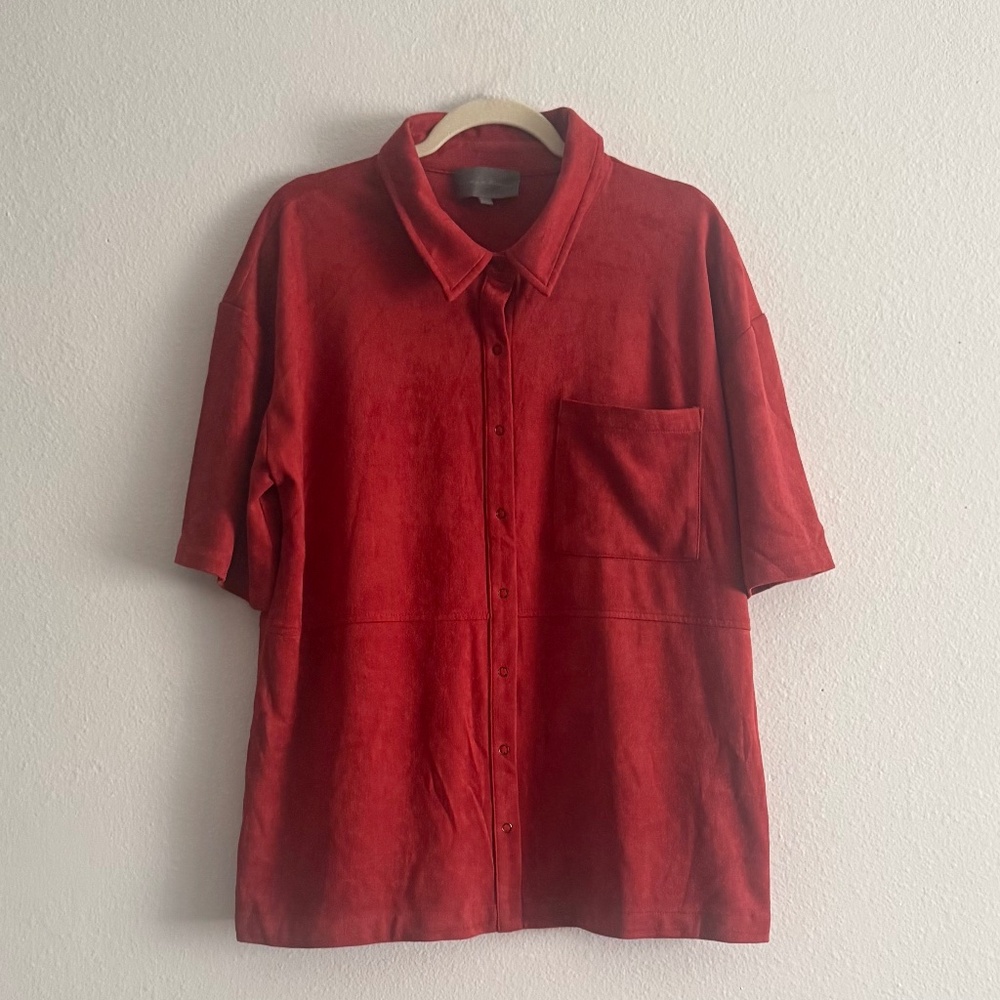 Anthropologie Sunday in Brooklyn Clarke Suede Button Down Shirt